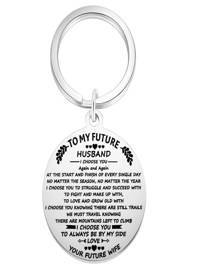 Aesnefe To My Future Husband Keychain Gifts for Him, Engagement Gift for Fiance, Romantic Keyring Gift for Valentines Day Wedding Anniversary Birthday Christmas from Wife - Image 1